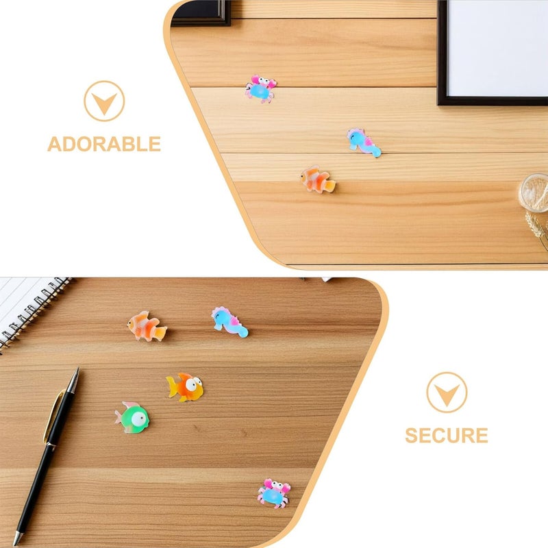 30pcs Ocean Animal Thumbtacks for Cork Board, Cute Decorative Push Pins for Photo Display and Bulletin Wall, Resin Cartoon Drawing Pins for Office and Home Use - Image 2