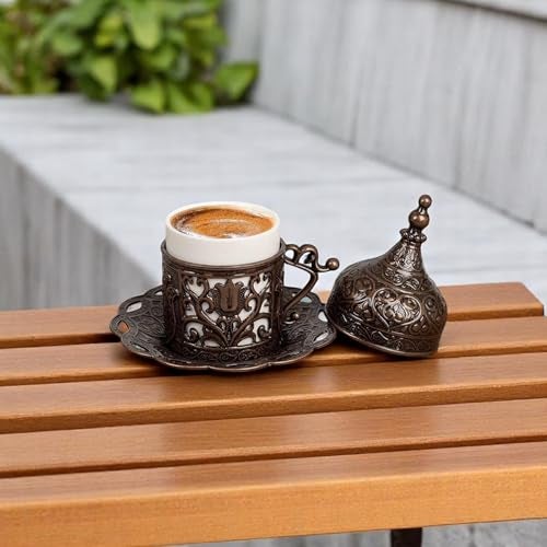 Alisveristime كوب قهوة تركي يوناني عربي إسبريسو (لالي) (نحاس عتيق) - Image 4