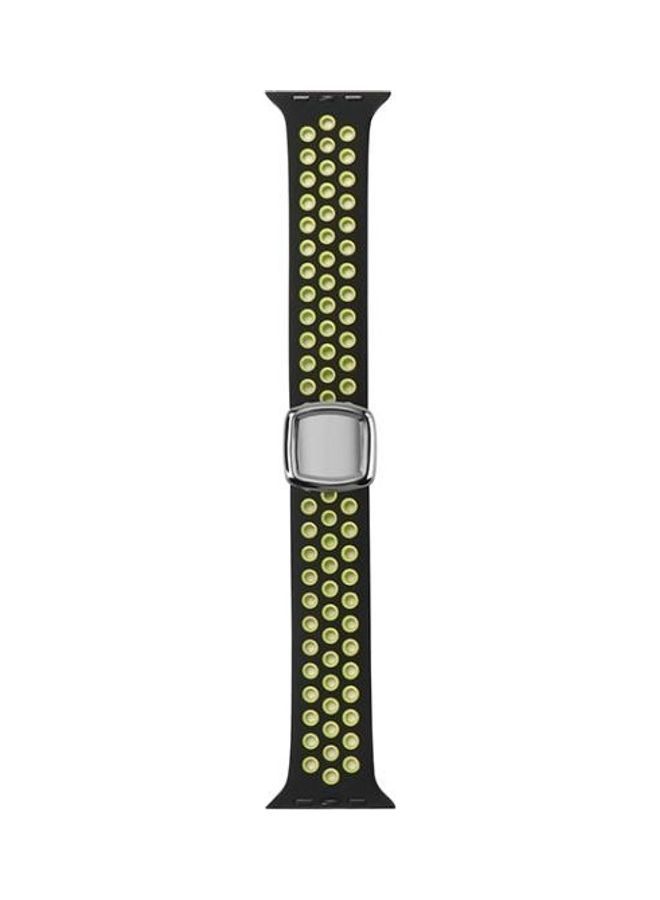 Loquat Replacement Strap For Apple Watch Series Black/Yellow - Image 2