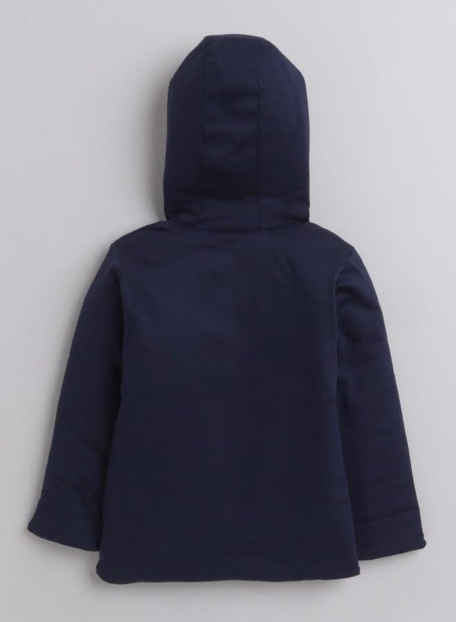 Magic Town Unisex Full Sleeves Reversible Hooded Winter Jacket Baby Boys And Girls (18-24 Months, Navy Blue) - Image 3