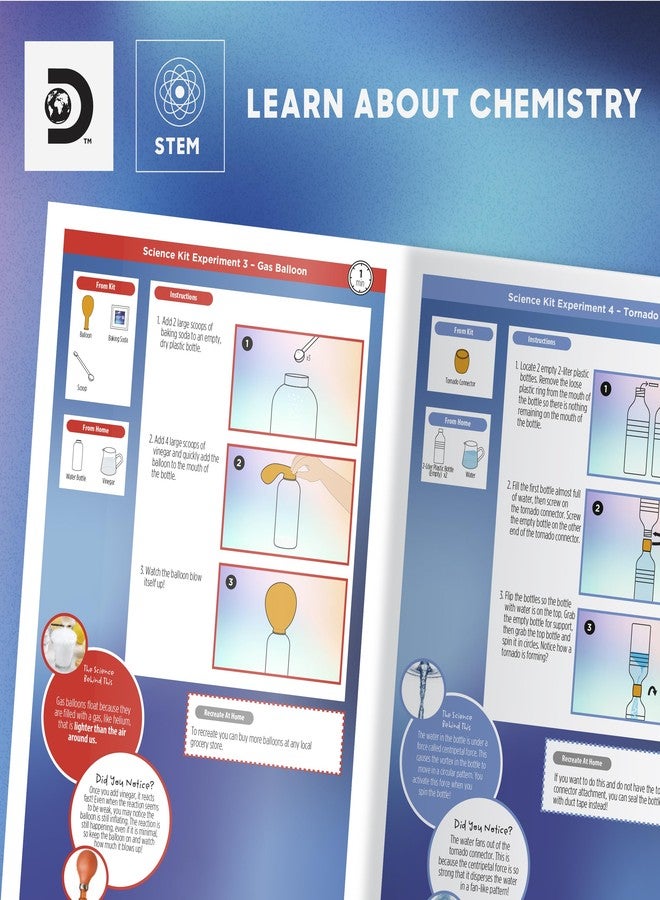Discovery Kids Discovery™ Super Reactions Science Kit - 66 Experiments STEM Lab for Kids| Includes Chemistry Tools, Volcano Mold, Slime, Reactions & Explosions|Educational Learning Toy|DIY Activity Set Gift| Ages 8+ - Image 2