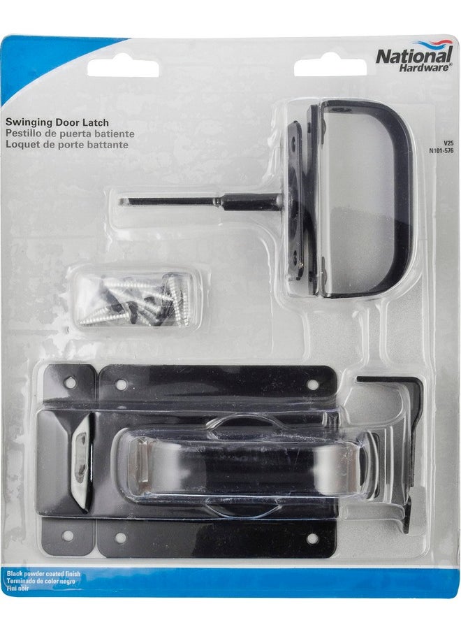 National Hardware National Hardware N101-576 Swinging Door Latch, Heavy Duty, Interior & Exterior Use, Coated with WeatherGuard Protection, Black  - Image 2