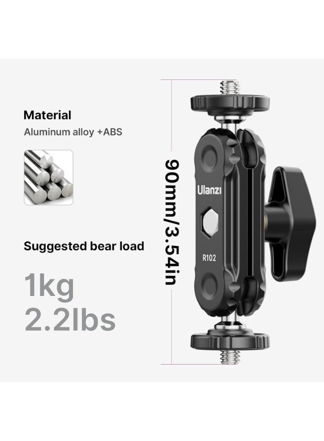 ULANZI Magic Arm with Double Ballhead 1/4" Screw, Compatible with Universal Monitor Mount for Camera, Video Shooting Photography Accessories Microphone Fill Light Bracket - Image 5