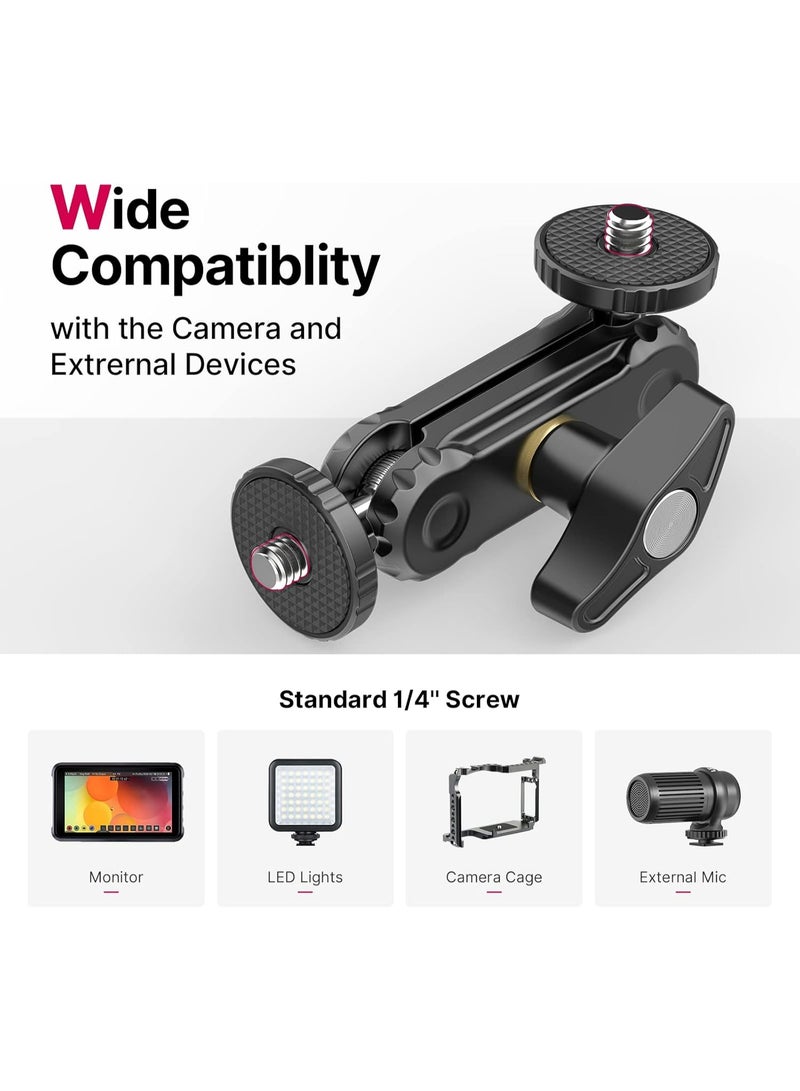 ULANZI Magic Arm with Double Ballhead 1/4" Screw, Compatible with Universal Monitor Mount for Camera, Video Shooting Photography Accessories Microphone Fill Light Bracket - Image 2
