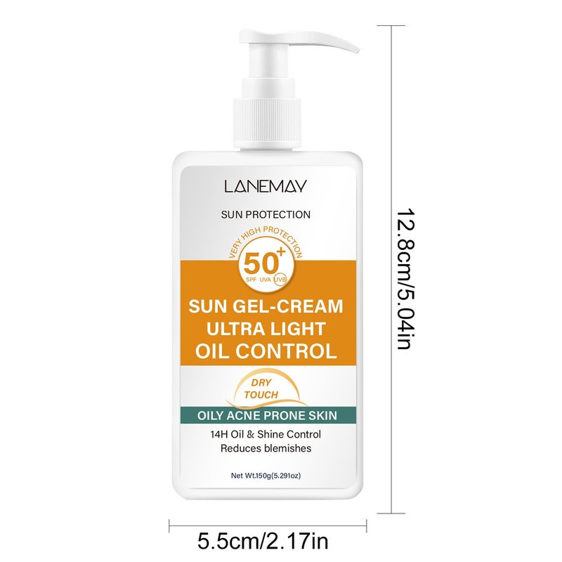 LANEMAY Oil Control Protective Cream 150g SPF50+ - Protective Cream for Oily and Acne-Prone Skin - Image 5