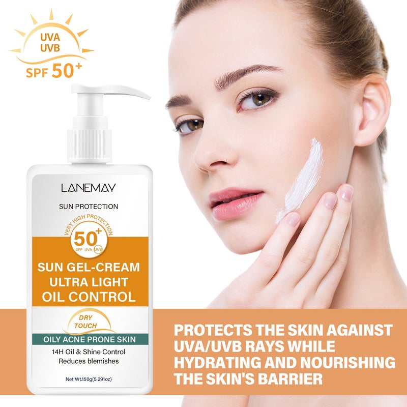 LANEMAY Oil Control Protective Cream 150g SPF50+ - Protective Cream for Oily and Acne-Prone Skin - Image 2