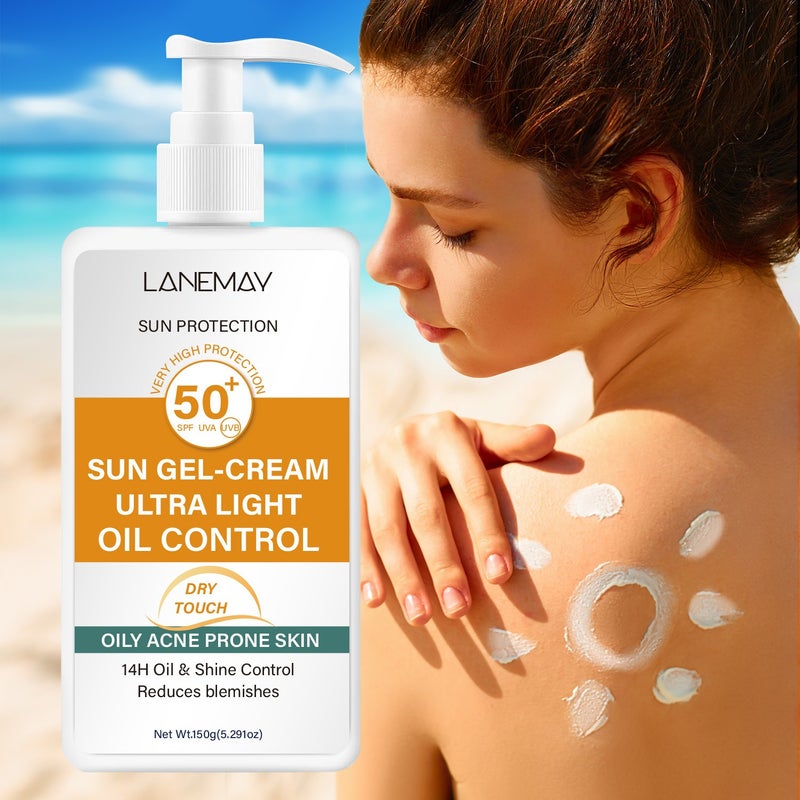 LANEMAY Oil Control Protective Cream 150g SPF50+ - Protective Cream for Oily and Acne-Prone Skin - Image 1