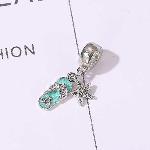 ZaneGear Lifequeen Beach Charm Flip Flop Flip Flop Charm Beads for Bracelet Starfish - Image 3
