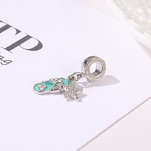 ZaneGear Lifequeen Beach Charm Flip Flop Flip Flop Charm Beads for Bracelet Starfish - Image 5