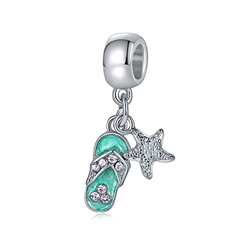 ZaneGear Lifequeen Beach Charm Flip Flop Flip Flop Charm Beads for Bracelet Starfish - Image 1