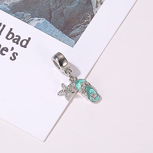 ZaneGear Lifequeen Beach Charm Flip Flop Flip Flop Charm Beads for Bracelet Starfish - Image 2