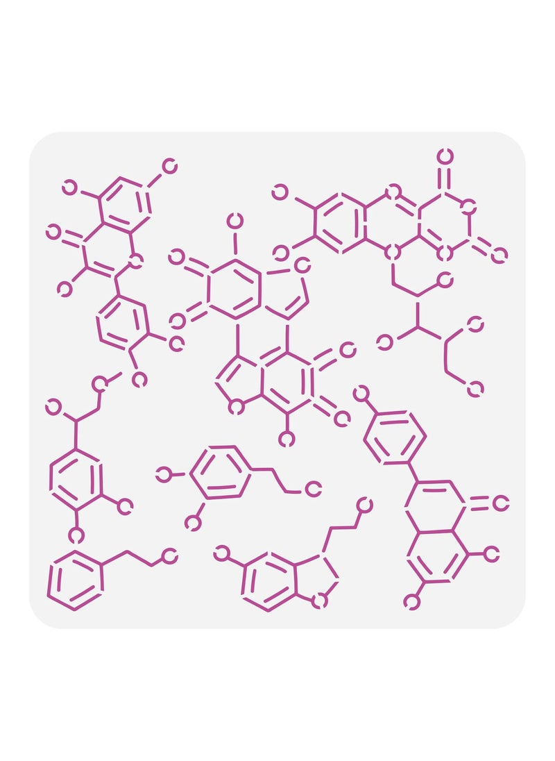 FINGERINSPIRE - FINGERINSPIRE Chemical Structure Stencil 11.8x11.8inch Reusable Organic Chemistry Stencil for Wood Canvas Fabric DIY Painting - Image 1
