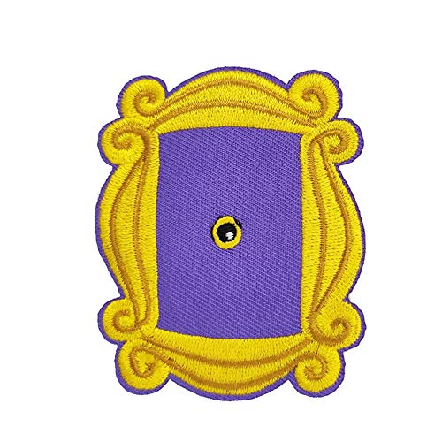 Cute-Patch 3'' Friends Gold Picture Frame Embroidered Iron on sew on Patch Hat Pin - Image 1