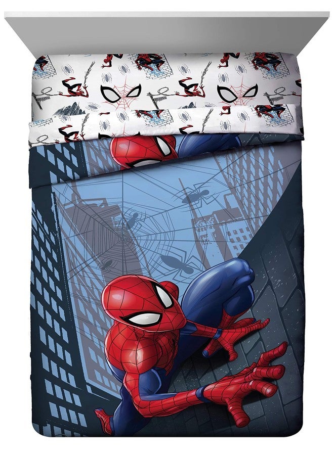 Jay Franco Marvel Spiderman Crawl 4 Piece Twin Bed Set - Includes Reversible Comforter & Sheet Set Bedding - Fade Resistant Microfiber - (Official Marvel Product), Multi - Spiderman - Image 2