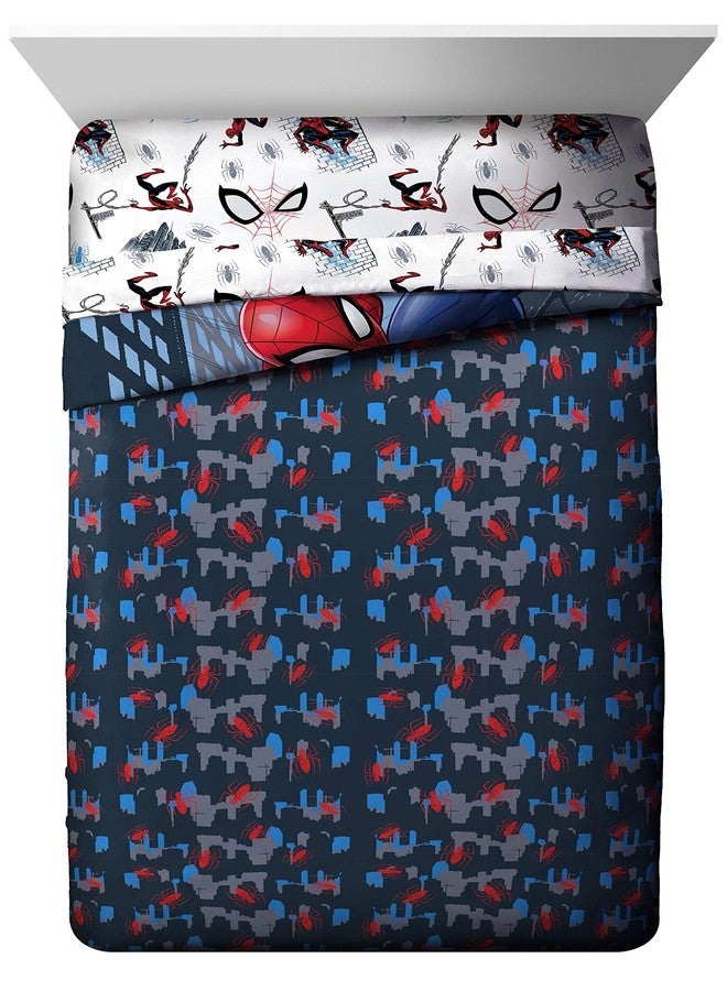 Jay Franco Marvel Spiderman Crawl 4 Piece Twin Bed Set - Includes Reversible Comforter & Sheet Set Bedding - Fade Resistant Microfiber - (Official Marvel Product), Multi - Spiderman - Image 3