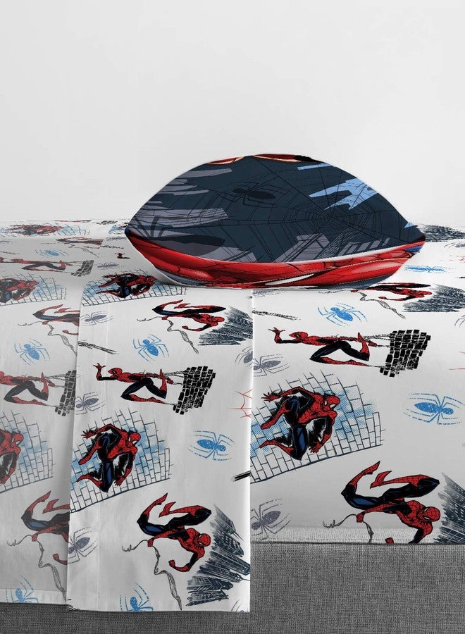 Jay Franco Marvel Spiderman Crawl 4 Piece Twin Bed Set - Includes Reversible Comforter & Sheet Set Bedding - Fade Resistant Microfiber - (Official Marvel Product), Multi - Spiderman - Image 5
