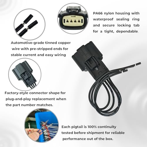 AUOSTMO Headlamp H/L Connector, WPT-925, Fits Taurus13-19/Explorer11-15/F15013-24/Mustang10-12/PI Sedan&Utility13-19/SSP14-17/Escape13-18/Fiesta11-13/Transit150/250/35015-24/Navigator18-21/F450/F550/F60023-25 - Image 2