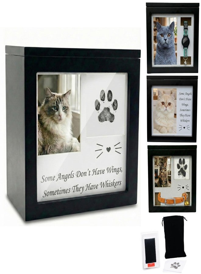 OtterPets Cat Urn for Ashes, 4 Customizable Displays with Paw Print Ink Kit, 6.5x6.5x4.0, Flannel Bag, Pet Urns for Cats Ashes, Pet Urn for Cat Ashes, Pet Ashes Keepsake - Image 1