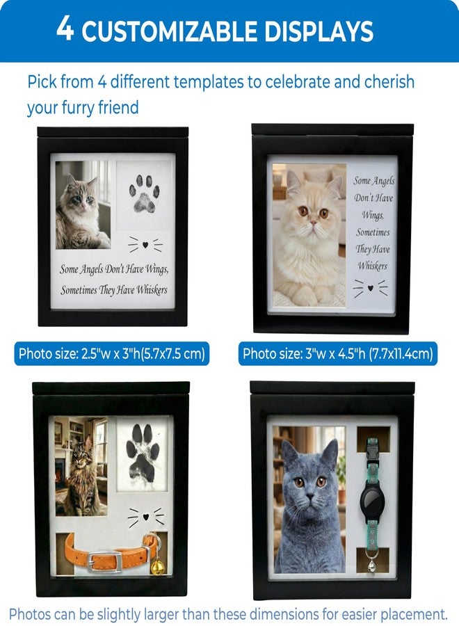OtterPets Cat Urn for Ashes, 4 Customizable Displays with Paw Print Ink Kit, 6.5x6.5x4.0, Flannel Bag, Pet Urns for Cats Ashes, Pet Urn for Cat Ashes, Pet Ashes Keepsake - Image 2