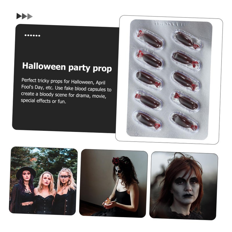 Realistic Fake Blood Capsules For Halloween Prank Stage Makeup Cosplay Accessories - Image 3
