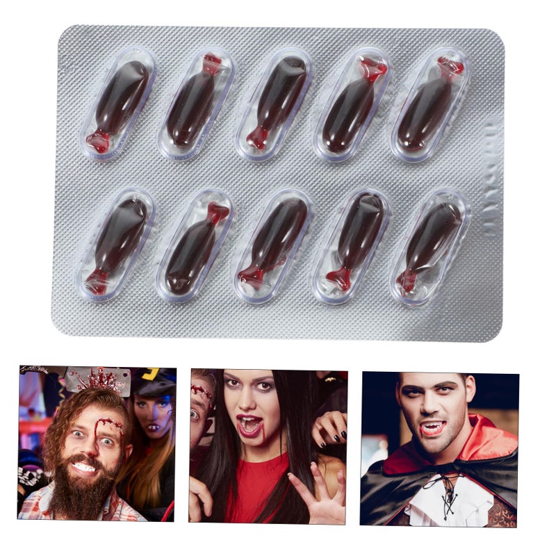 Realistic Fake Blood Capsules For Halloween Prank Stage Makeup Cosplay Accessories - Image 5