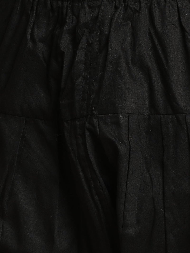 VASTRAMAY Men's Black Georgette Kurta and Patiala Set | Mirror work Black Georgette Kurta With Patiala and Dupatta - Image 5