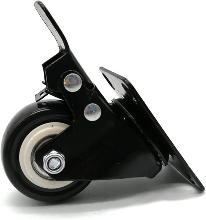 2 قطعة 1.5 بوصة عجلات كاستر صامتة من البولي يوريثان مع فرامل لعربات الأثاث ومعدات الصناعة - Image 4