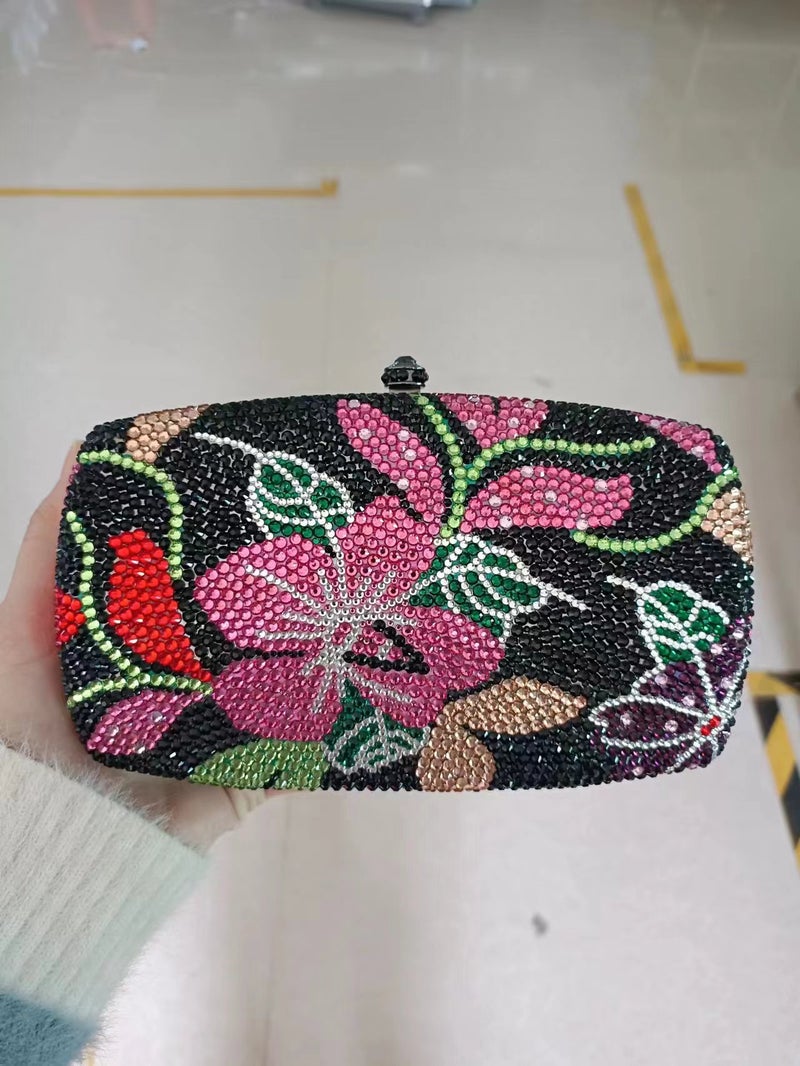 Handmade Diamond-Encrusted Dinner Bag Flats-Bottomed Full-Diamond Clutch Bag Daiwan Mermaid Factory Ordering Clutch Bag - Image 1