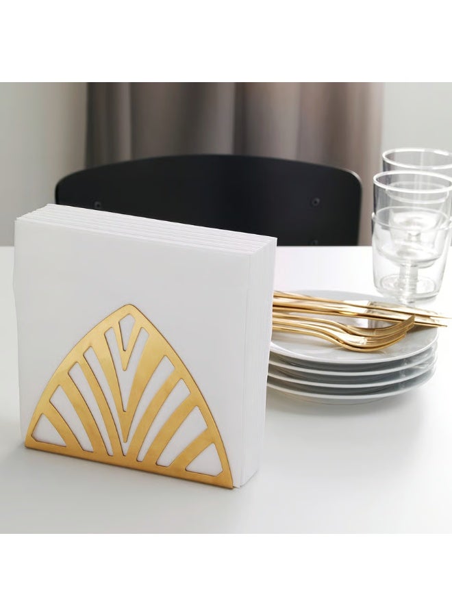 Ikea Napkin Holder for Table, Stainless steel Standing Napkin Dispenser for Kitchen Dining Farmhouse Cocktail Picnic Bar Rustic Stainless steel Holders for Paper Mail Bills Suitable for All Dining Room Decor (Brass Colour) - Image 2