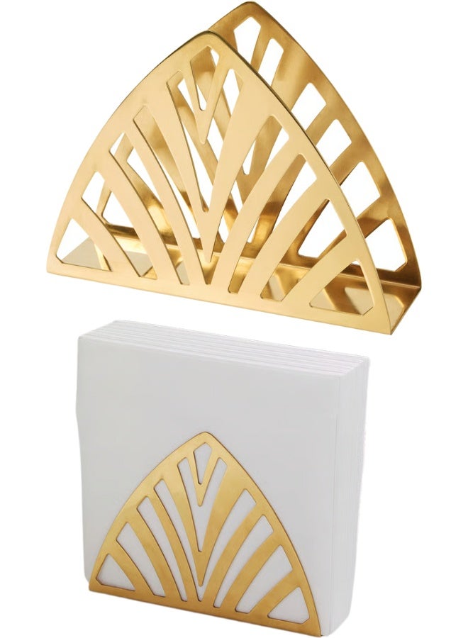 Ikea Napkin Holder for Table, Stainless steel Standing Napkin Dispenser for Kitchen Dining Farmhouse Cocktail Picnic Bar Rustic Stainless steel Holders for Paper Mail Bills Suitable for All Dining Room Decor (Brass Colour) - Image 1