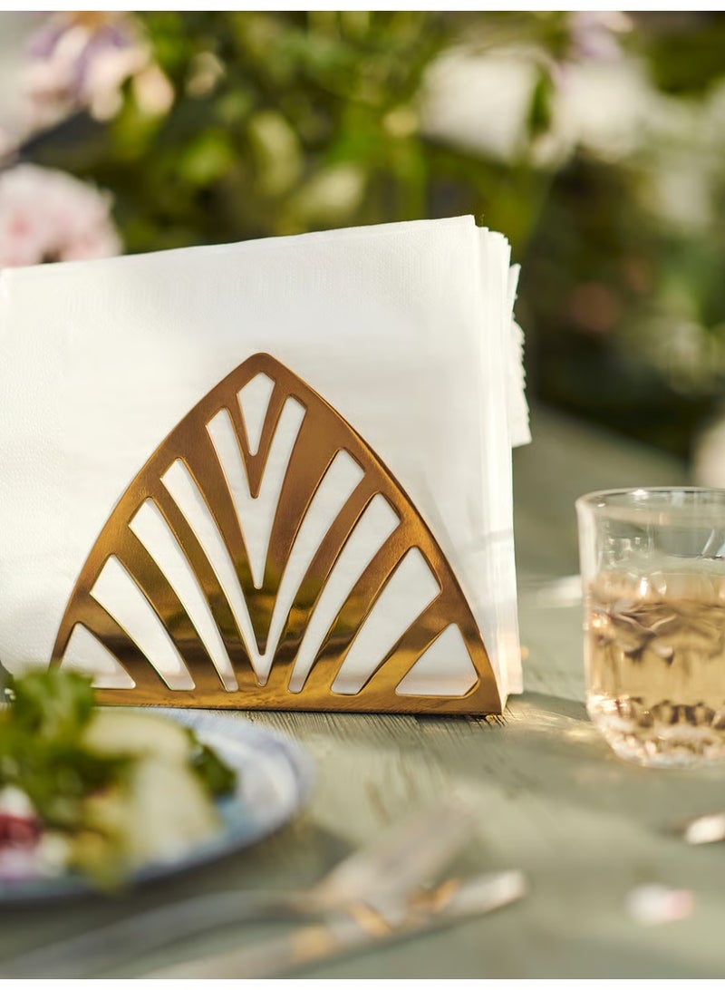 Ikea Napkin Holder for Table, Stainless steel Standing Napkin Dispenser for Kitchen Dining Farmhouse Cocktail Picnic Bar Rustic Stainless steel Holders for Paper Mail Bills Suitable for All Dining Room Decor (Brass Colour) - Image 4