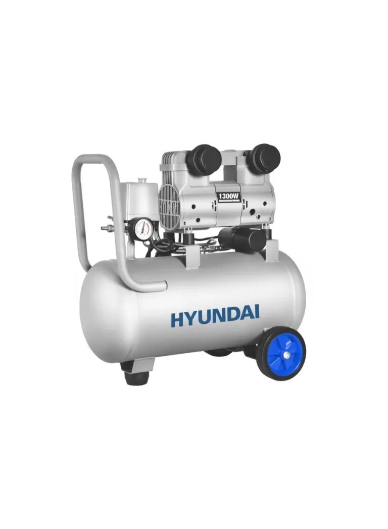 ضاغط هواء صامت هيونداي   HY HP-1025 سعة 24 لتر 1300 واط ضغط 120 PSI