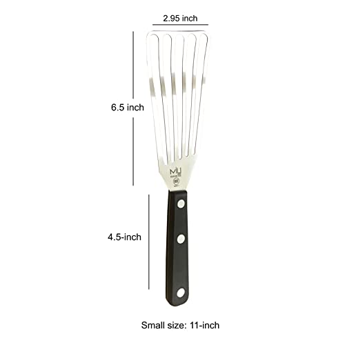 WALLFARM Fish Spatula - Pro-Grade Slotted Kitchen Turner - Stainless Steel - Long, Thin Metal Spatula for Flipping Delicate Foods, Fish, Eggs, Veggies - Perfect for Grilling, Frying, Griddle - 11" - Image 3