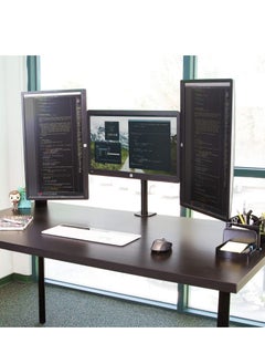 بيوينتي NEW Triple Monitor Desk Mount – 3 Screen Stand with Clamp  Grommet Base, Fits 24  - Image 2