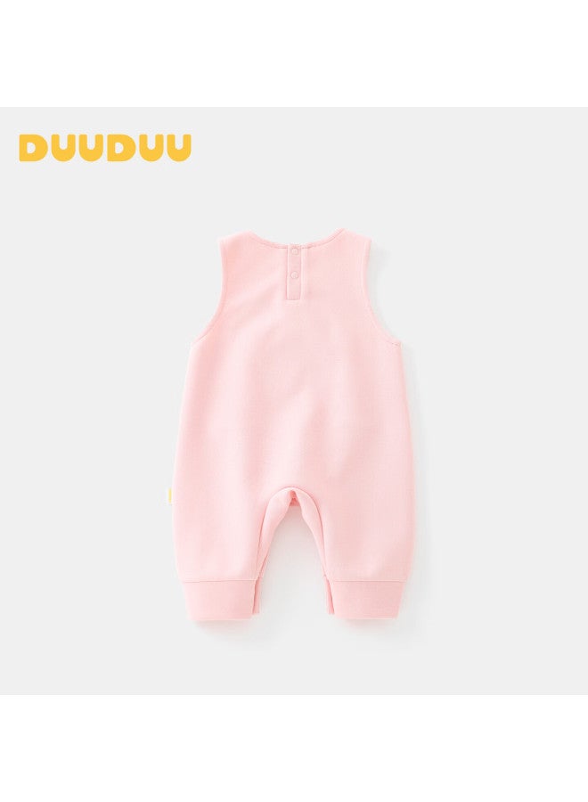Duuduu بدلة دودي للأطفال الرضع، سُترة بدون أكمام لخريف، ملابس جديدة للأولاد والبنات، باللون الوردي 73 سم - Image 2