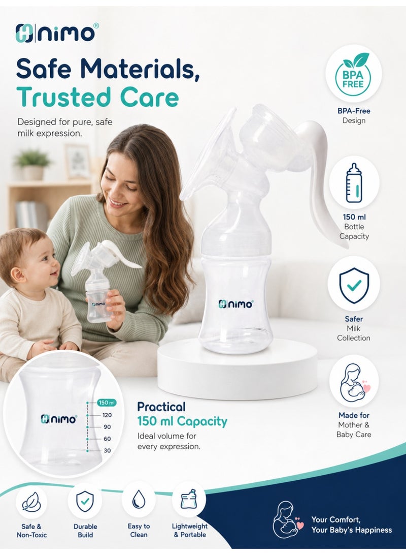 Nimo HNK-SUTPUMP-MNL Manual Breast Pump with BPA-Free Design & One-Hand Use - Image 4