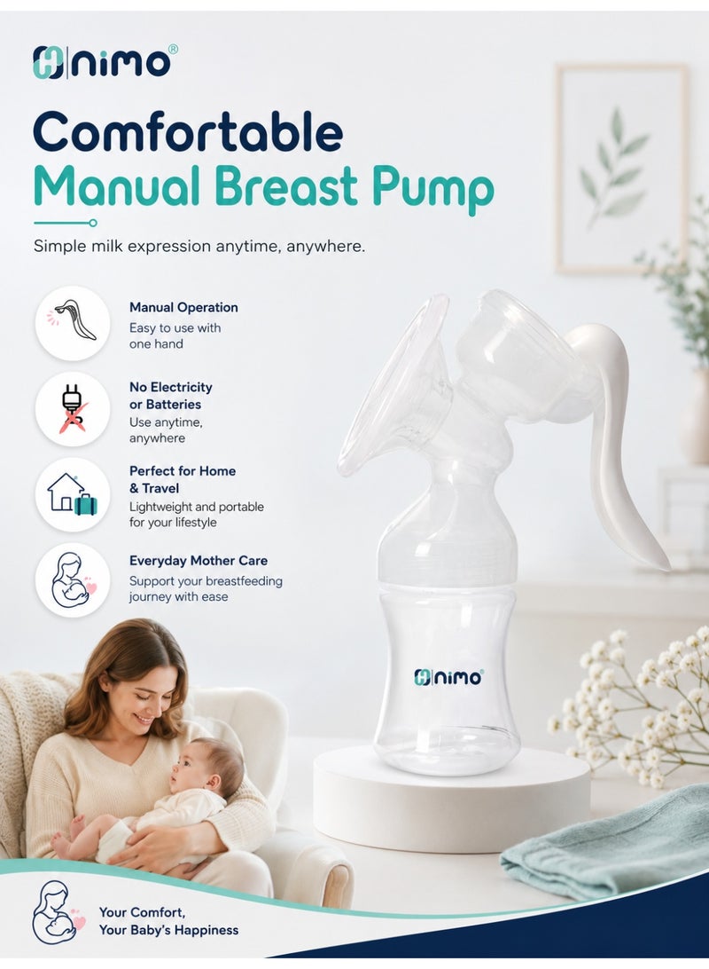 Nimo HNK-SUTPUMP-MNL Manual Breast Pump with BPA-Free Design & One-Hand Use - Image 2