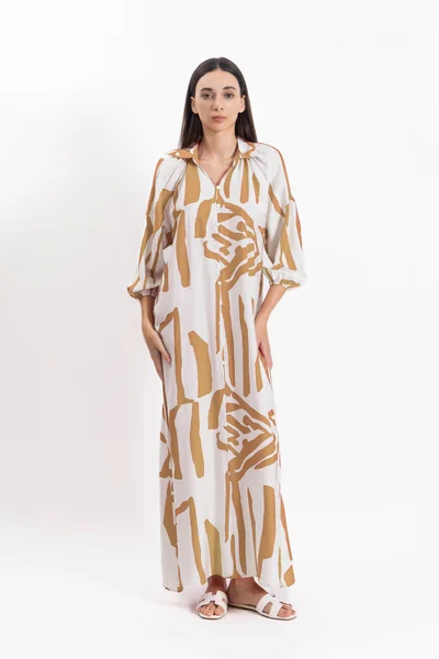 SHAPES Abstract Print Maxi Dress