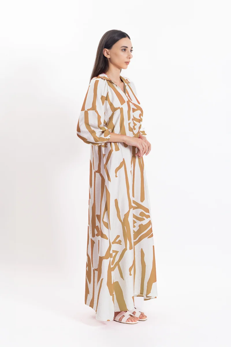 SHAPES Abstract Print Maxi Dress