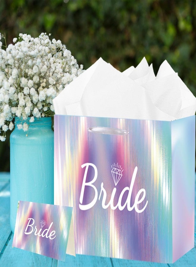 GOLDCROW Elegant Bride Gift Bag for Bridal Shower, Engagement and Wedding – Includes Tissue Paper, Greeting Card, Kraft Envelope – Ideal for Bachelorette Party - Image 5