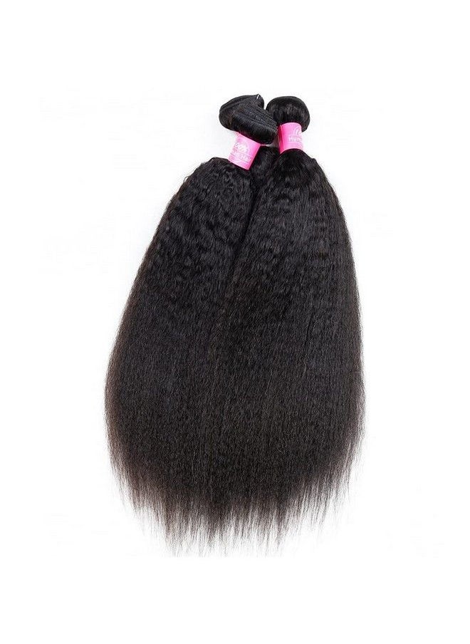 Odir - Kinky Straight Human Hair Bundles 20 Inch Unprocessed 9A Brazilian Yaki Straight Virgin Hair 1 Bundle Kinky Straight Hair Extensions 100G/Bundle Natural Color - Image 1