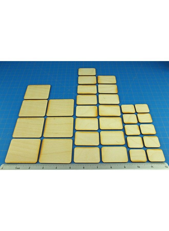LITKO Miniature Base Set ; Assorted Figure Stands ; Wargames ; Role Playing Games ; Laser Cut 3Mm Plywood (32 Pack Fow) - Image 3