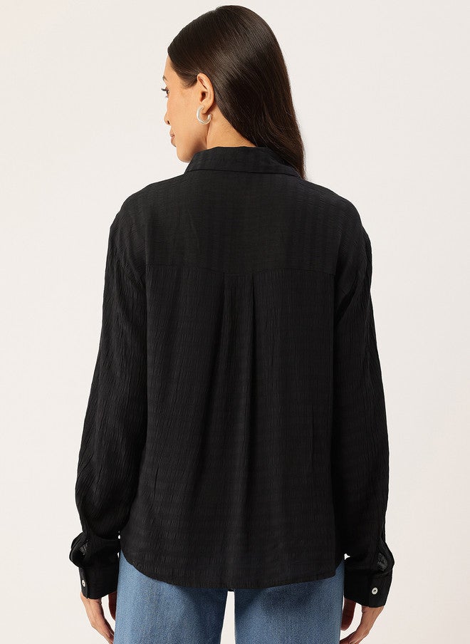 Rue Collection بلوزة نسائية سوداء بتصميم ملتوي - Image 4