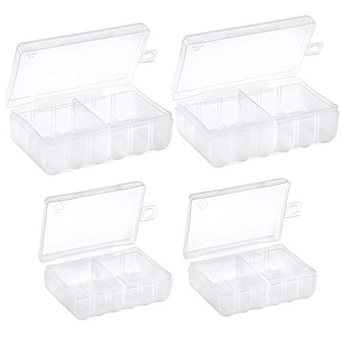 GlossyEnd Set of 4 - Two AA and Two AAA Battery Storage Box, Battery Storage Case, Battery Holder Clear - Image 2
