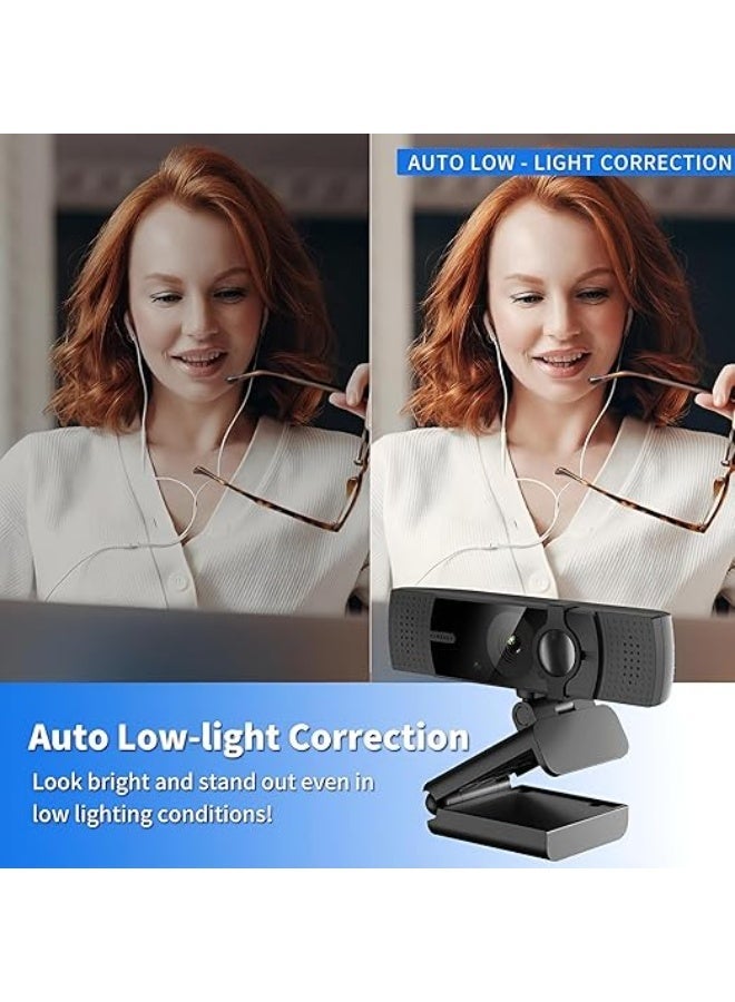 كاميرا ويب عالية الدقة 1080P بميكروفون رقمي مزدوج وخاصية التركيز اليدوي - Image 5