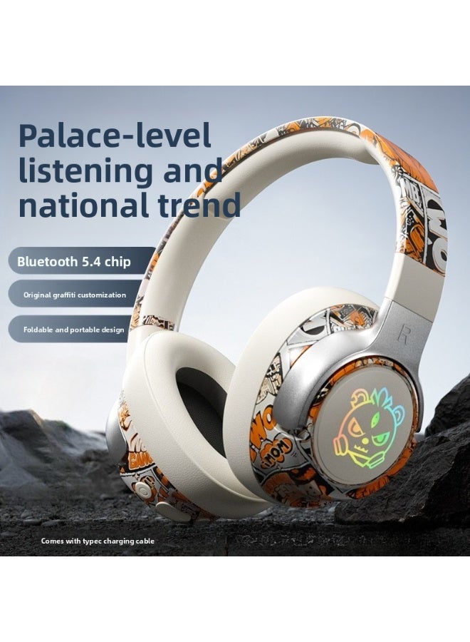 Bluetooth Doodle Headset Long Battery Life Fashion Wireless Headset Bluetooth Headset Stereo Music Game Headset Girl Boy Gift - Image 2