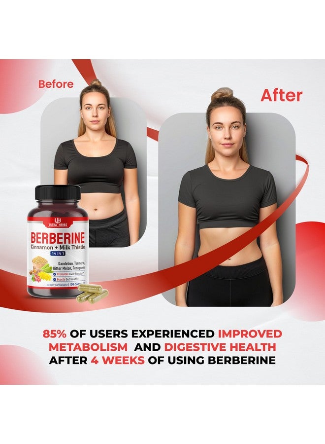 أعشاب فائقة بربارين ألترا هيربز بريميوم مع القرفة وحليب الشوك *صنع واختبار في الولايات المتحدة الأمريكية* يعزز وظائف الكبد وصحة الأمعاء والمناعة (150 قرصًا (عبوة من قطعة واحدة)) - Image 2