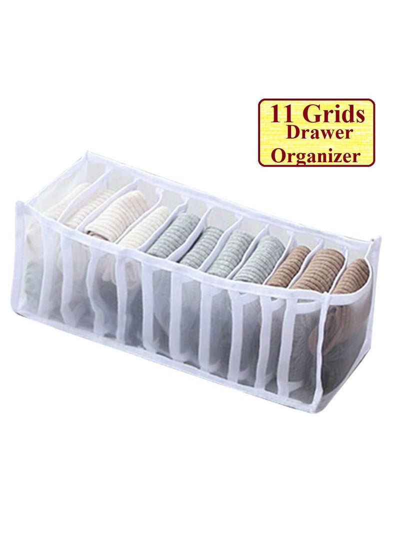 Meetion Underwear Bra Socks Panty Storage Boxes Cabinet Organizers Wardrobe Closet Home Organization Drawer Divider Dormitory Save Space (Color : White 11grids) - Image 1