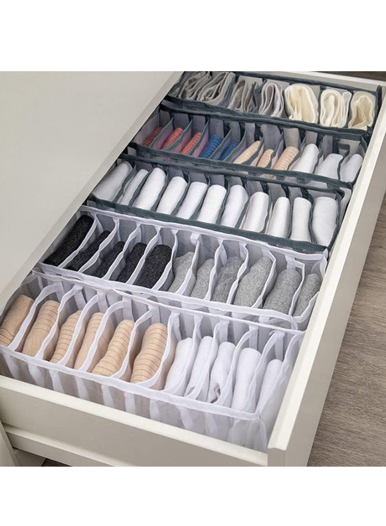 Meetion Underwear Bra Socks Panty Storage Boxes Cabinet Organizers Wardrobe Closet Home Organization Drawer Divider Dormitory Save Space (Color : White 11grids) - Image 2