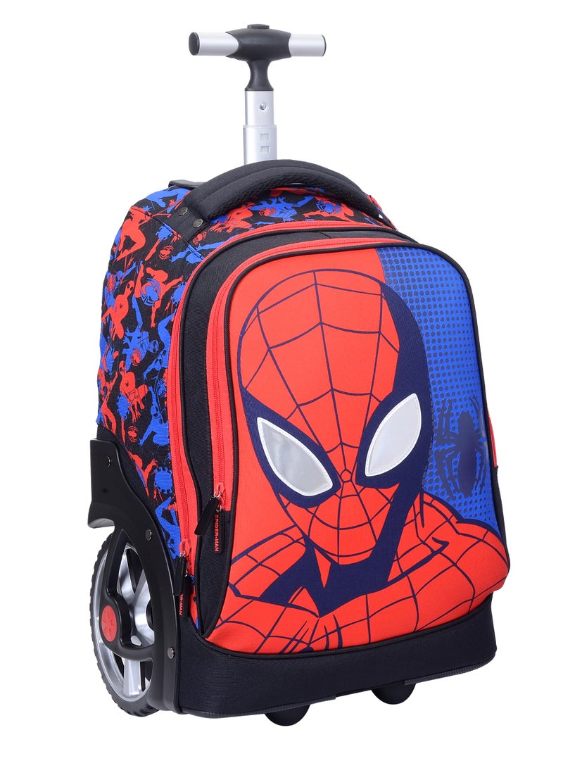 Marvel Spider-Man 3-Piece Big Wheel Trolley Bag Set – Kids Premium Luggage with Backpack, Lunch Bag & Pencil Pouch – Red & Blue Travel School Set for Boys - Image 2